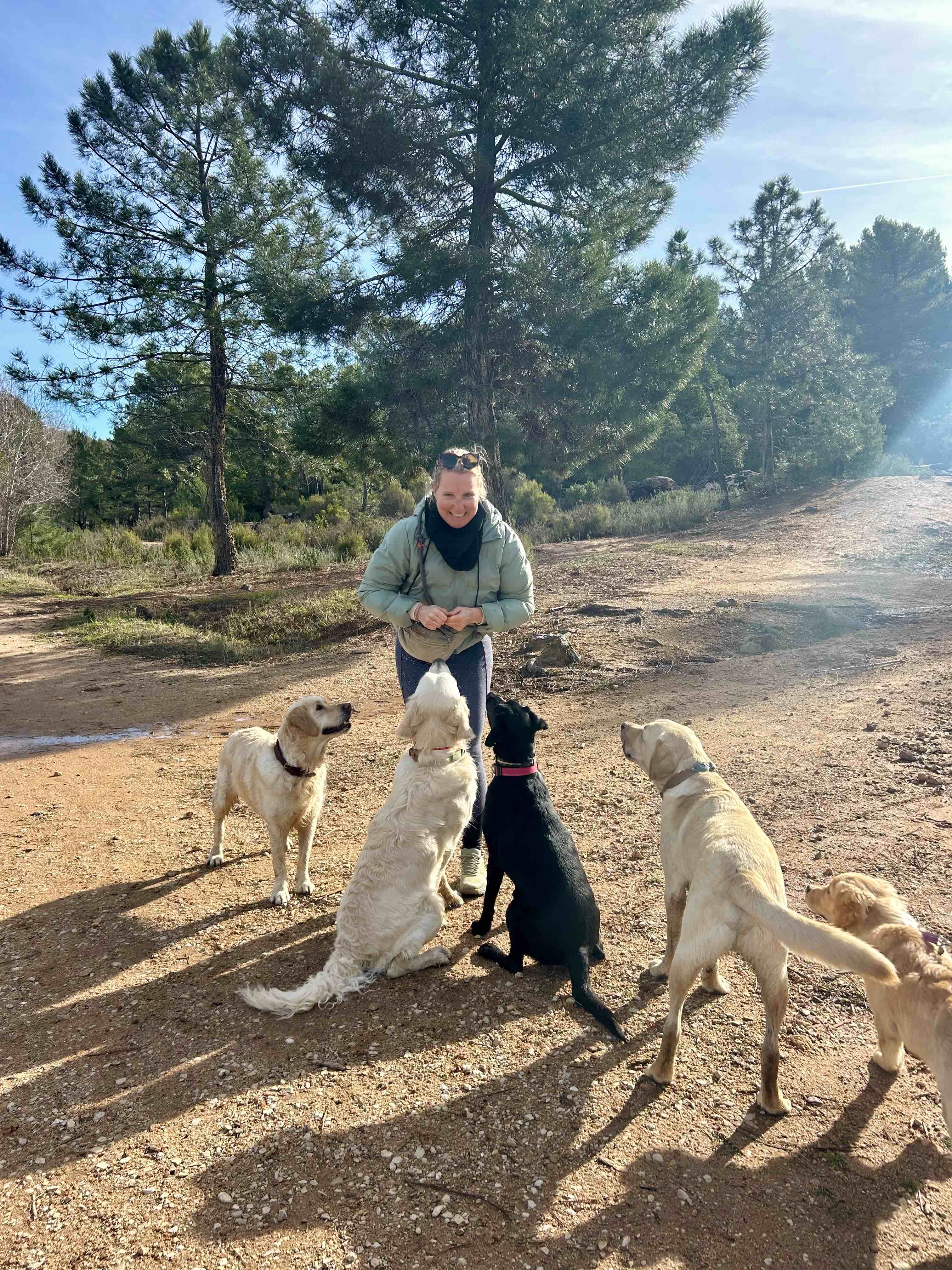 Pauline avec ses chiens